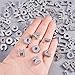 NBEADS 156 Pcs Rhinestone Slide Beads, Alloy Alphabet A-Z Alphabet Letters Beads for DIY Bracelet Wristbands Necklace Choker Jewelry Making