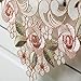 homand'o Pink Rose Embroidery Table Runner Leaf Jacquard 11 by 67 Inches Spring Summer Decoration