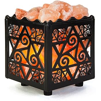 Himalayan Pink Salt Lamp Basket & Dimmer Cord Bulb