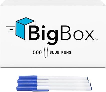 Caja grande de color azul bolígrafos: Amazon.es: Oficina y papelería