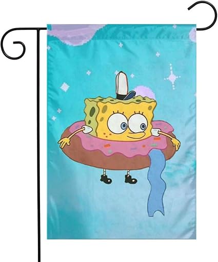 UPNOW Garden Flag Spongbob Donuts Banderas Decorativas únicas para
