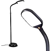 Brightech Litespan - Bright LED Floor Reading Lamp for Over Chair Crafts and Reading, Esthetician Light for Lash Extensions, 