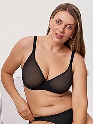 DELIMIRA Women's Cosnufy Sheer Mesh Bra Full