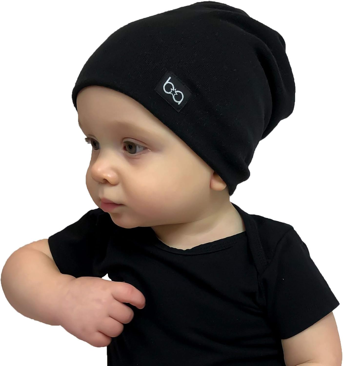 Babyfied Apparel Cotton Slouchy Baby Beanie Hat 02 Yrs (Black
