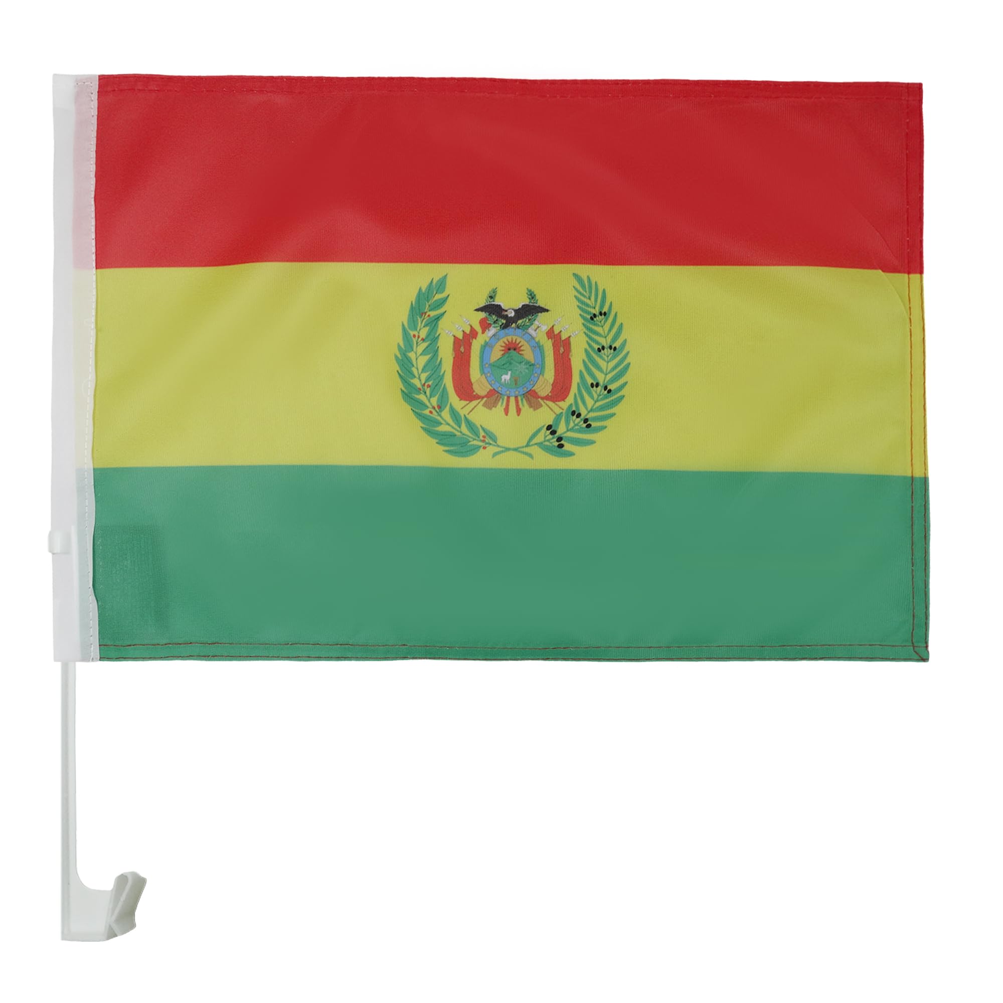Bolivia Car Flag 18'' x 12'' - Bolivian Car flags 30 x 45cm - Banner 18x12 INCHES PLASTIC STICK - AZ FLAG — image 1
