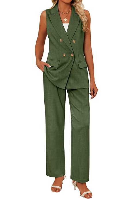 Trajes Para Mujeres Traje De Chaleco Sin Mangas Para Mujer