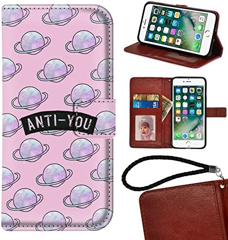 Wallet Case For iPhone 8 Plus, Spaceship Customized PU Leather Durable Premium Protective Case iPhone 8 Plus/iPhone 7 Plus 5.5", Magnetic Clip Case with Card Slots