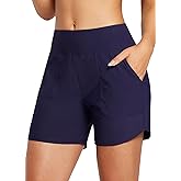 baleaf Women's 3"/5"/7"/9" High Waisted Swim Board Shorts Quick Dry Swimsuits Bottoms Trunks with Pockets