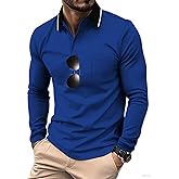 ZITY 3 Pack Men Polo Shirts Long Sleeve with Pocket Golf Shirts Shirts for Men Casual Work Athletic Collared T-Shirts