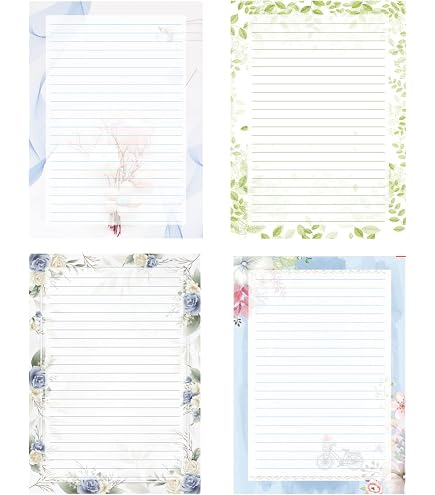 Papel De Escribir Vintage - 24 Hojas De Papel Kraft Con Diseño Floral, Ideal Para Cartas, Notas O Manualidades
