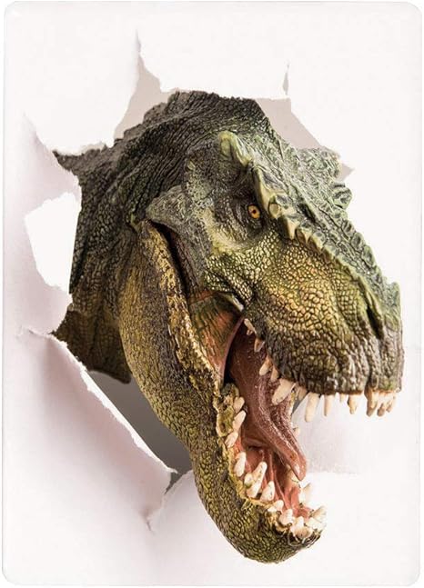 Amazon ステッカー 夢 幻想 恐竜 危険な恐竜が紙の壁の画像を引き裂く怖い休憩風景 緑軍緑白30x40cm 保養 気分転換 癒し リフレッシュ はがせるシール式 ウォールステッカー オンライン通販