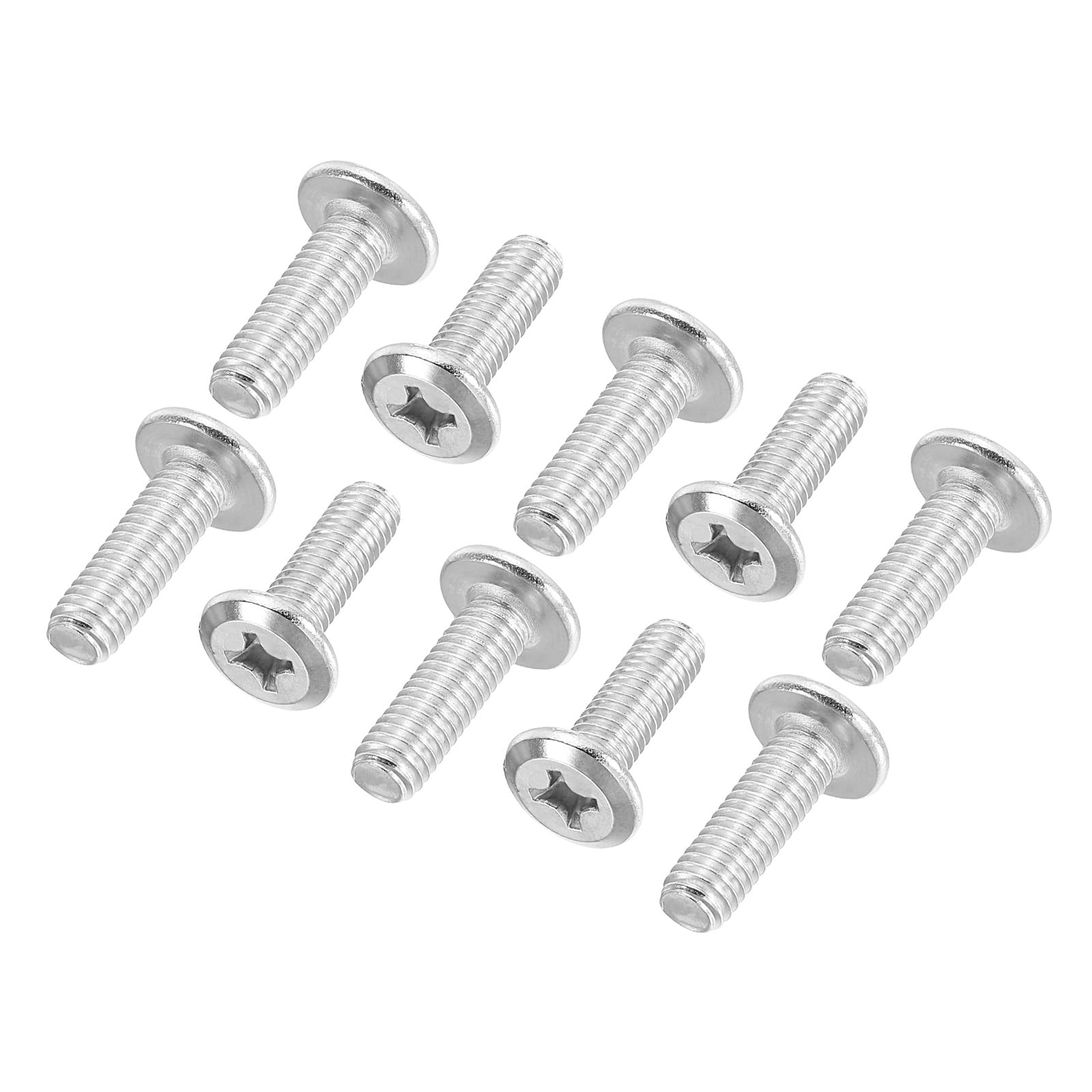 PATIKIL Flat Round Head Phillips Screws, 16 Pack M6-1 x 18mm Binding Screws 304 Stainless Steel 18-8 Full Thread, Phillips Drive Machine Screw Furniture Screw Connector Bolts