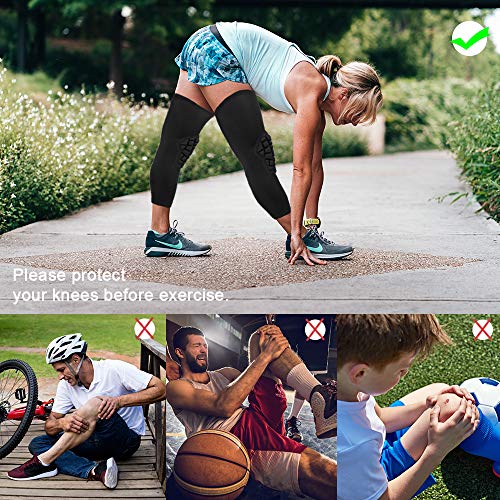 image for AKARUED Basketball Knee Pads, Crashproof Long Leg Sleeves, Padded EVA 
