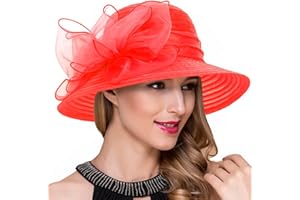 RUPHEDY Lady Church Derby Dress Cloche Hat Fascinator Floral Tea Party Wedding Bucket Hat S051