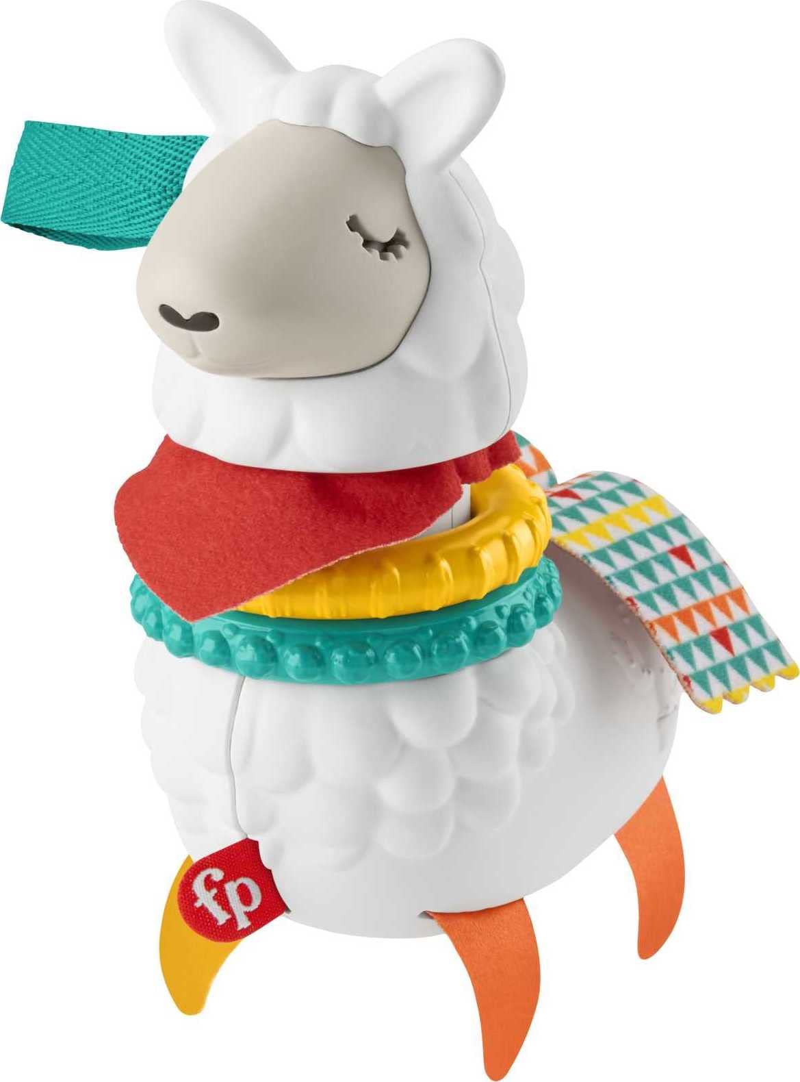 Fisher-Price Llama Click Clack Rattle Sensory Toy + 3 Months (FXC20)