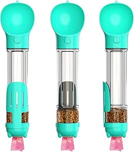 N/F Pet Dog Water Bottle, Dog Travel Water Bottle, Dog Water Bottle and Food Container 2-in-1, Suitable for Outdoor use by Cats and Dogs, Multifunctional, Lightweight and Convenien