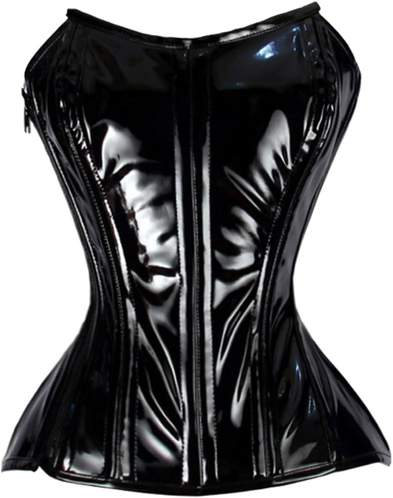 luvsecretlingerie Heavy Duty 24 Double Steel Boned Waist Training PVC Overbust Tight Shaper Corset #8489