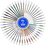GL-Sail(TM) 48 Pack Diamante Tipped Gel Pens with Case, for Adult Coloring Books and Drawing (Glitter,Neon, Pastel,Metallic)