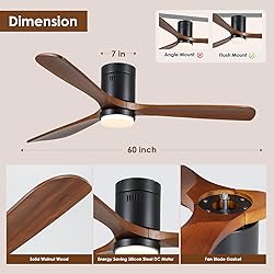 Mpayel 60" Flush Mount Ceiling Fan with Lights and