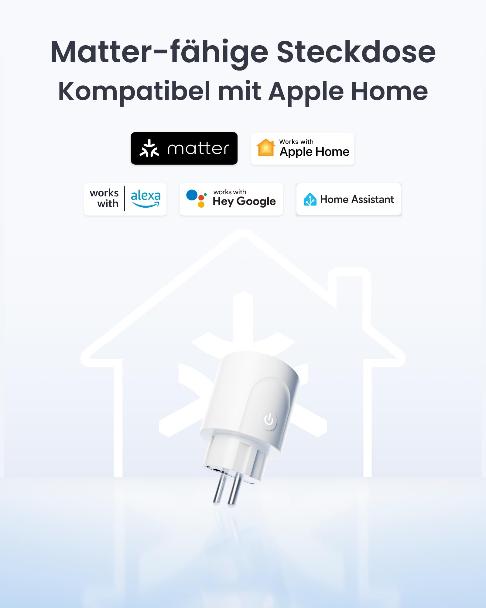 SwitchBot Plug Mini Matter-fähig mit Leistungsüberwachung, WLAN Steckdose kompatibel mit Alexa, Google Home, Apple Home und Home Assistant (via Matter), Sprachsteuerung, Fernzugriff, 16A Type-F 3