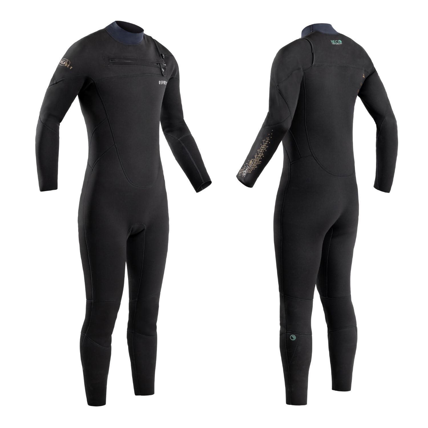 Osprey Unisex 3mm Eco Friendly Wetsuit, Adult Full-Length Neoprene Surf Wetsuit for Men and Women, Multiple Sizes, Black M