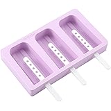 CHEFMADE Popsicle Molds, Silicone Popsicle Maker Ice Pop Molds with Lid and Sticks, Classical Stripes Shape, Easy…
