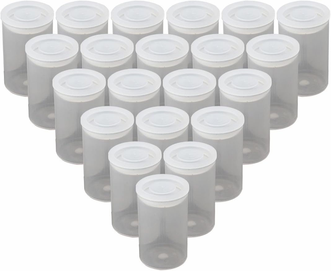 Plastic Clear Film Canister with Lids, Pack of 25 Camera