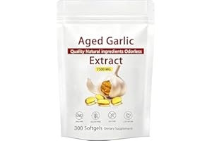 tropame Aged Garlic Extract – 7500mg Odorless Organic Garlic Capsules, 300 Softgels | Non-GMO, Gluten-Free, Vegetarian Supplement for Immune & Antioxidant Support
