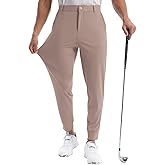 CANGHPGIN Mens Athletic Joggers with Zipper Pockets Lightweight Golf Pants Men Stretch Relaxed Fit Tapered Work Travel Pants