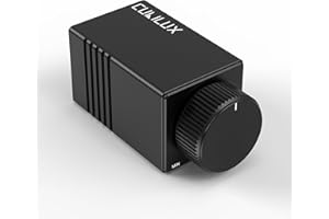 Cubilux RCA Volume Control Knob, Passive Adjustable Audio Controller for High Precision Volume Attenuation Management with Full Aluminum Alloy Case and ALPS Potentiometer (Black) 3.5mm Output