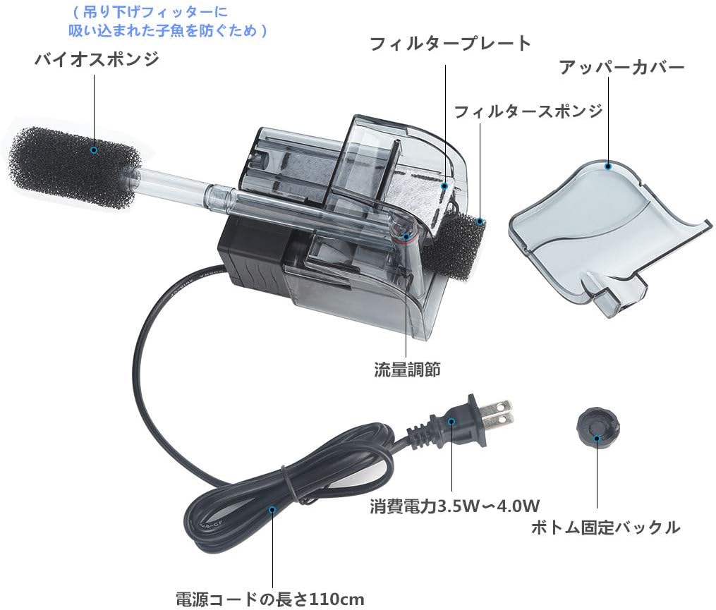 Amazon Boxtech 水槽フィルター アクアリウムフィルター ワンタッチフィルター 酸素増加 ろ過 水循環 静かなフィルター 外掛 水槽濾過 活性炭マットろ過 Boxtech フィルター 通販