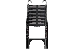 ARCHOM Telescoping Ladder 20 FT - Aluminum Telescopic Ladder with Hooks - Folding Extension Ladders for Home Work Loft Roof Attic RV Ladder with EN131 Certification - 330lbs Max Capacity (Black)