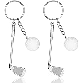 LXUEJIE 2 PCS Golf Club Keychain, Mini Alloy Golf Keychain Golf Gifts Keychains for Men Women Golfers Golf Ball Keychains Backpack Decorations Birthday Christmas Gifts for Family Sports Golf Lovers