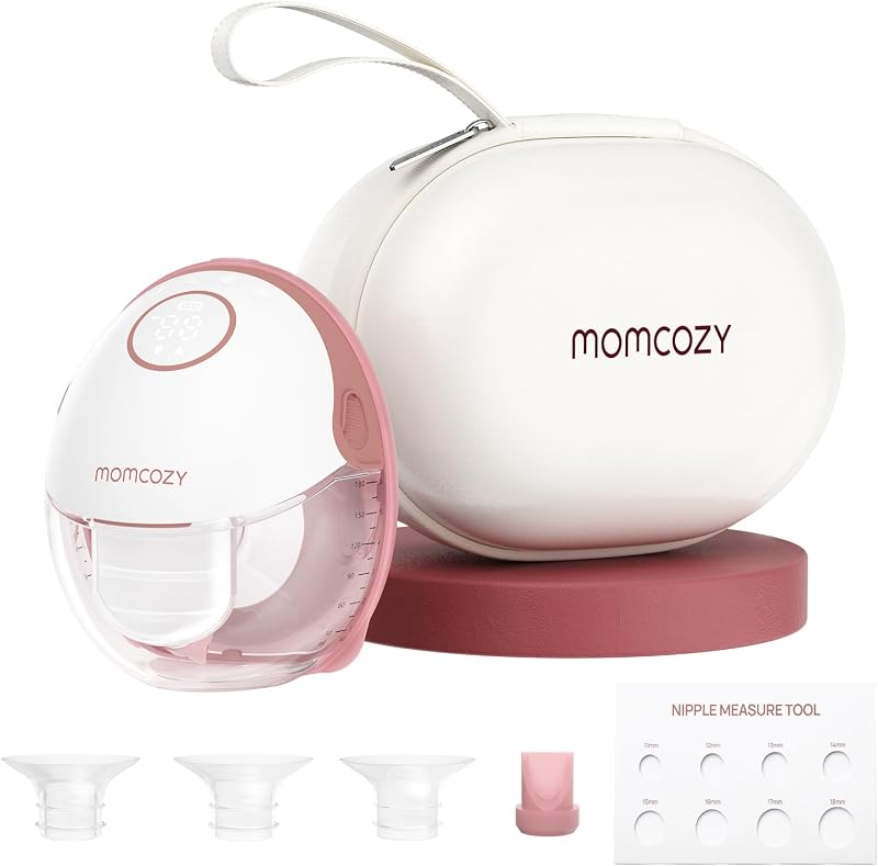 Momcozy M6 Hands-Free Breast Pump Portable Single Electric Red