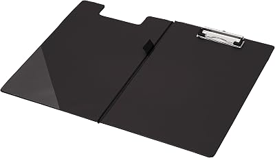 Q-Connect Foolscap A4 PVC Fold Over Clipboard Black