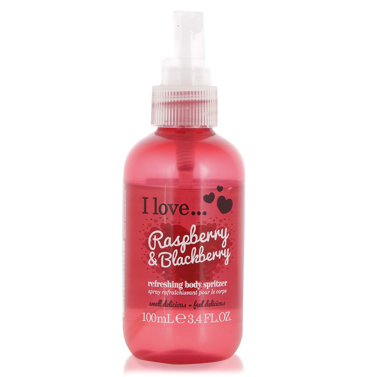 I Love Raspberry & Blackberry Body Spritzer, Formulated With Natural Fruit Extracts to Keep You Cool & Fragranced, TravelSize Essential Providing OnTheGo Refreshment, VeganFriendly 100ml