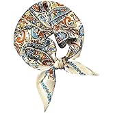 Lenvowela Mulberry Silk Scarfs Women Small Square Scarf 21" x 21" Breathable Lightweight Neckerchief Headscarf