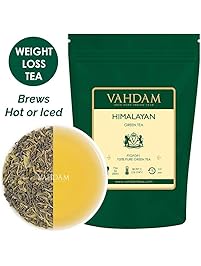 VAHDAM, Green Tea Leaves from Himalayas (50 Cups), 100% Natural Detox Tea, Slimming Tea, Weight Loss Tea, POWERFUL ANTI-OXIDANTS, Brew Hot Tea, Iced Tea or Kombucha Tea, Green Tea Loose Leaf, 3.53oz