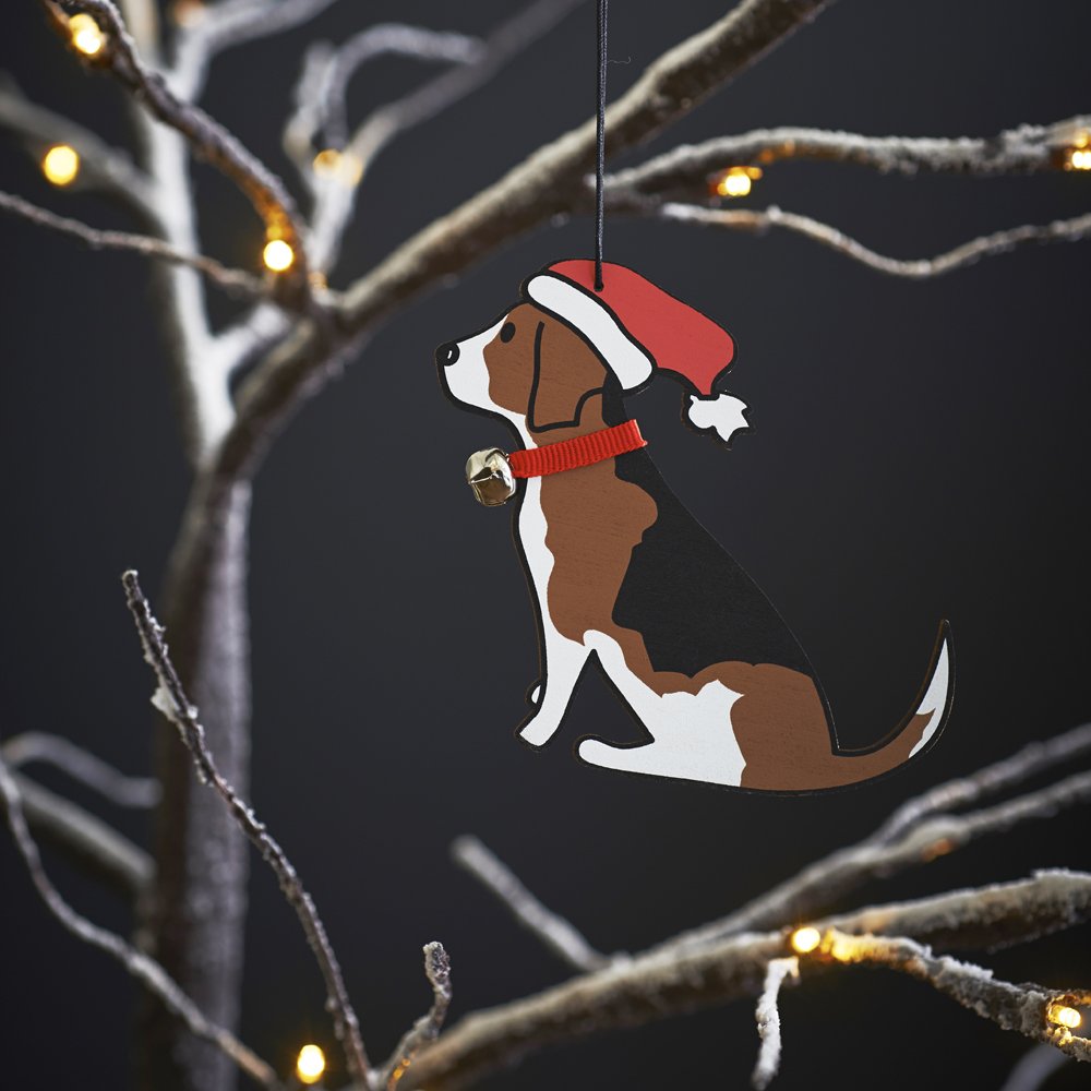 Sweet William Beagle Christmas decoration, Wood, Multi-Colour