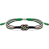 HARACRAFT Infinity Country Proud Bracelet, Forever Country Flag Color Tibetan Bracelet, Surfer String Wrap Bracelet for Men, Women, Forever Friendship, Luck and Protection