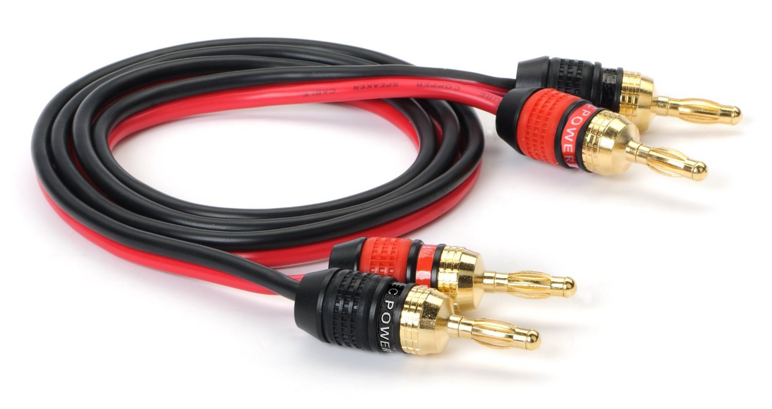MutecPower ULTRA Series Speaker Cable 14 Gauge with Dual Color Pro Series Banana Plugs 3m High Strand Count Copper (OFC) Construction -3 meter