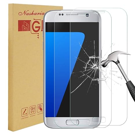 Nasharia [2 Stück] Galaxy S7 Schutzfolie Displayschutz, 9H Härtegrad, 99% Transparenz Full HD, Anti-Fingerabdruck Hohe Qualit