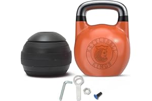 Kettlebell Kings Adjustable Kettlebell Set, 26-70 lb - Strength Training Kettlebells with 7 Plates - Secure Lock System and Durable Steel Kettle Bell for Swings, Squats, Presses and Full-Body Training