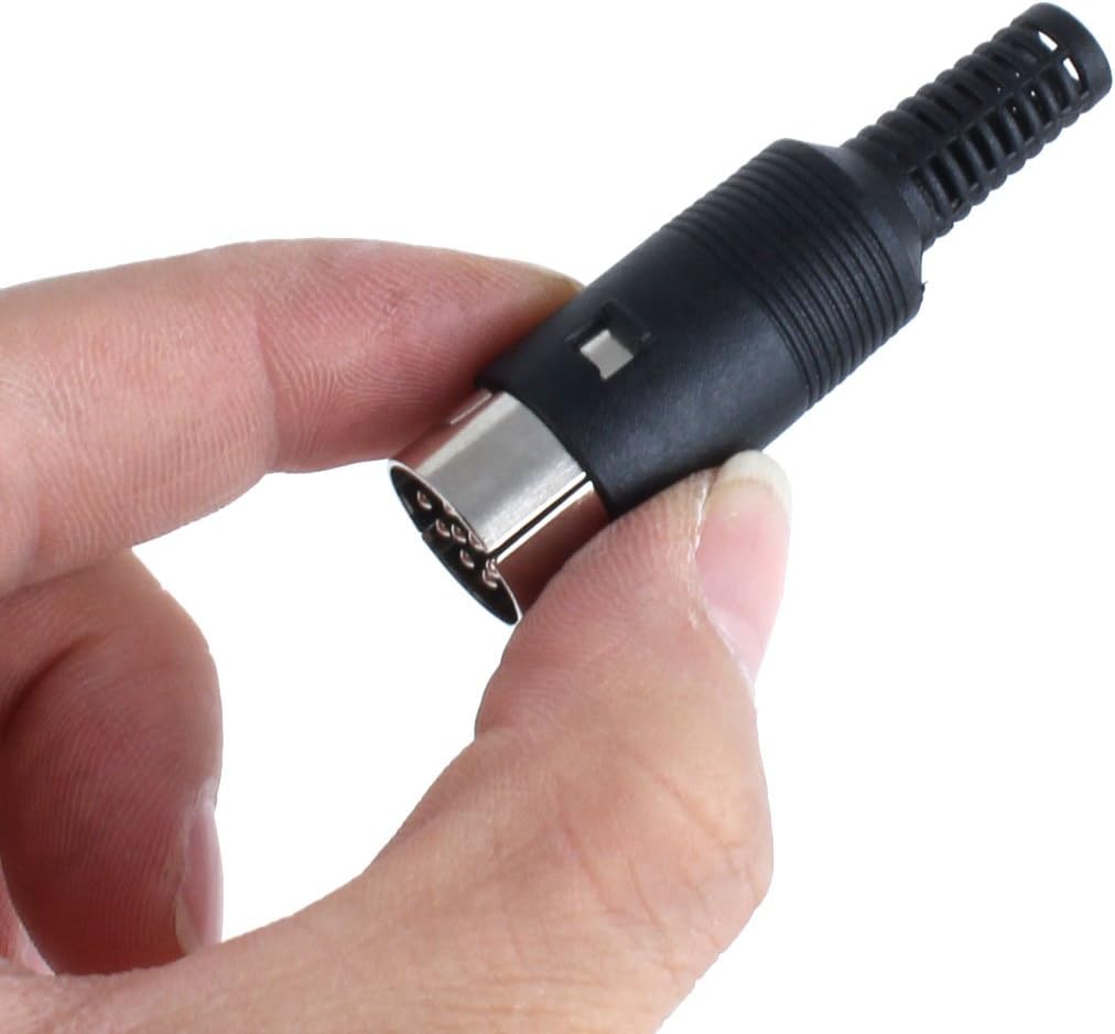 sourcing map Pair Black DIN 8 Pin Female + Male Plug Socket Audio AV Connector, Black,Silver, 5.5 x 1.7 cm (Female), 6 x 1.7 cm (Male) - Image 4