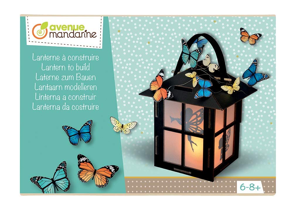 Avenue Mandarine - Ref CO168C - Creative Box - Build Your Own Lantern - Pre-Cut Construction Blocks, 5 Sheets of Transparent Paper, Suitable for Ages 6-8+