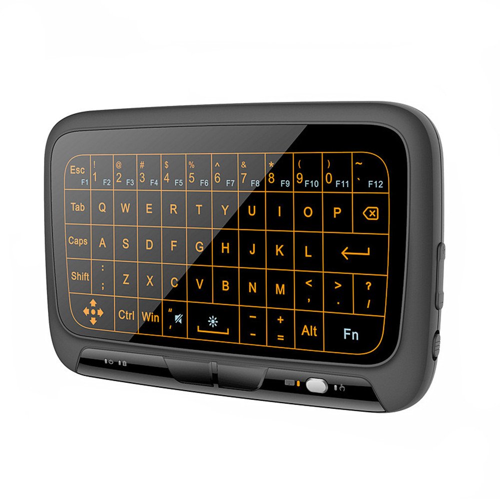 Abcgoodefg H18 2 4ghz Backlit Mini Wireless Tou!   chpad Keyboard Full Screen No Alphabet Mouse Touchpad Combo With Indicator Light For Android Tv Box - 