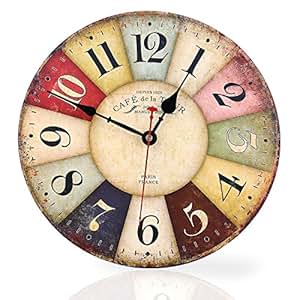 Soledi Reloj de Pared de Cuarzo Estilo Toscano Vintage Francesa Paris