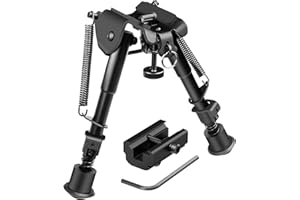 Fooletu 6-9 Inch Adjustable Tactical Rifle Bipod with Picatinny Adapter
