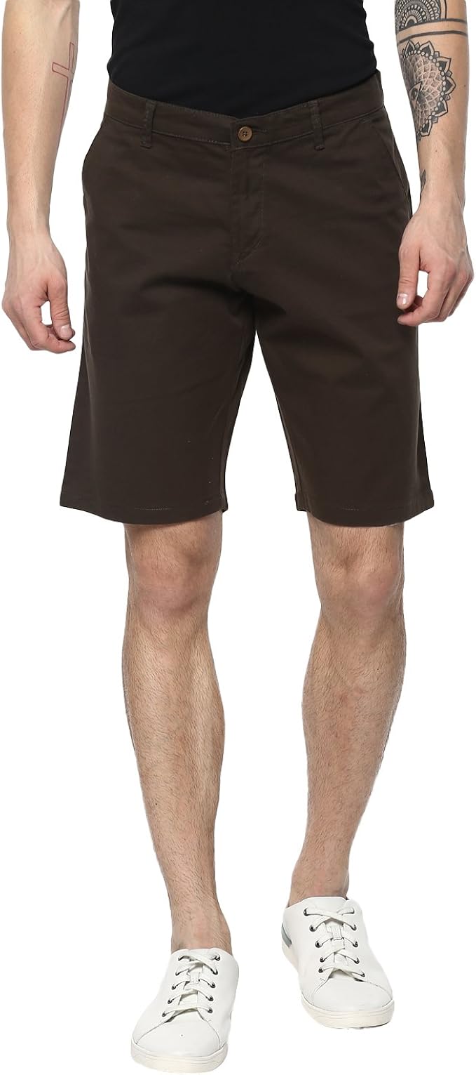 Buy Urbano Fashion Men's Solid Dark Green Cotton Chino Shorts at Amazon.in
