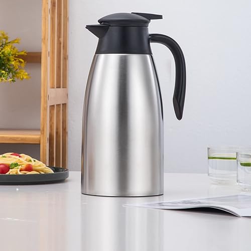 Thermal Coffee Carafe Insulated, 68oz Carafe for Hot Liquids Keeping Hot,  Stainless Steel Coffee Hot Water The